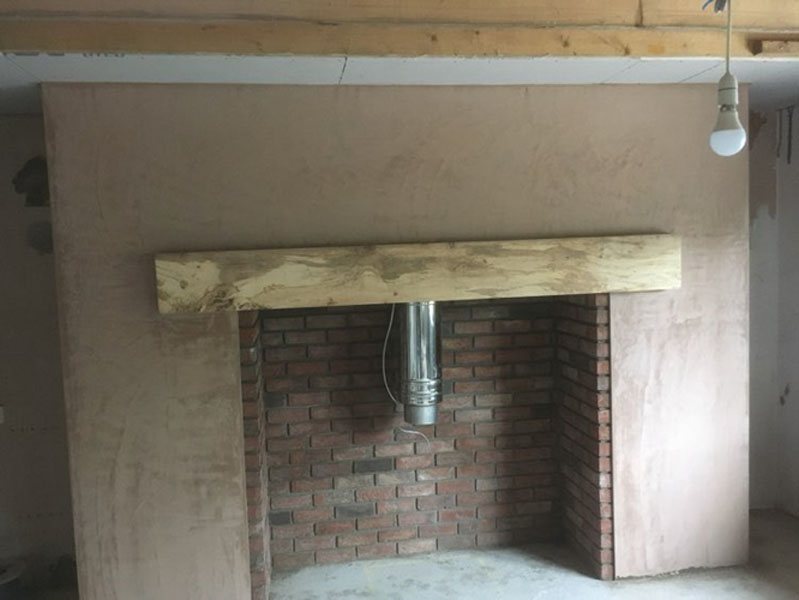 example of WPPlastering's finished plaster around a fireplace