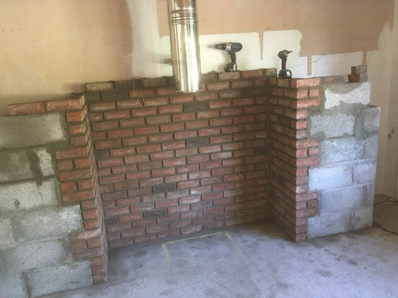 example of WPPlastering's work installing a fireplace