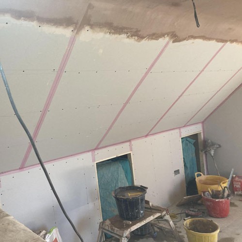 example of WPPlastering's application of plasterboard on ceilings and walls