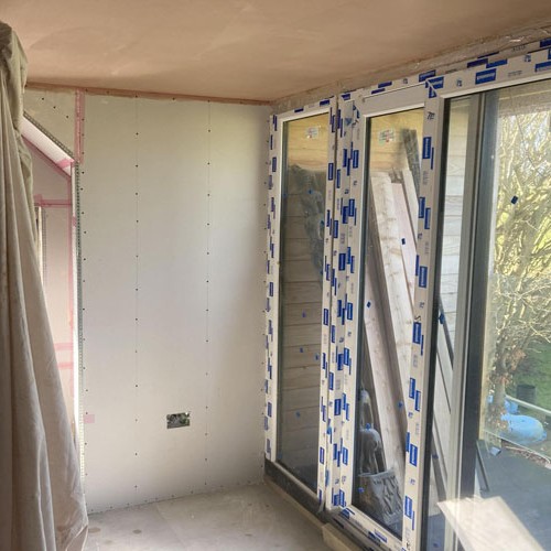 example of WPPlastering's application of plasterboard on ceilings and walls