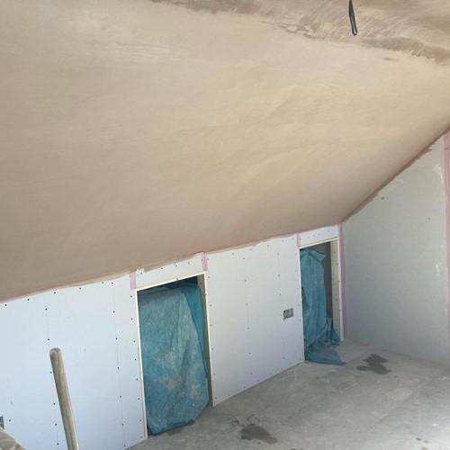 example of WPPlastering's application of plasterboard on ceilings and walls