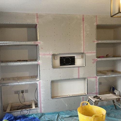 example of WPPlastering's application of plasterboard on ceilings and walls